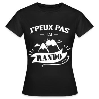 Je Peux Pas J'ai Rando - T-shirt Femme - noir - Devant - AI Model Female 172 dark (172cm)