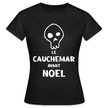 Le cauchemar avant le Noël - T-shirt Femme - noir - Devant - AI Model Female 172 dark (172cm)