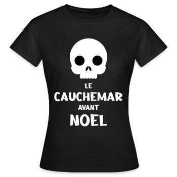 Le cauchemar avant le Noël - T-shirt Femme - noir - Devant - AI Model Female 172 dark (172cm)