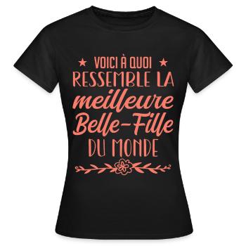 belle-fille du monde - T-shirt Femme - noir - Devant - AI Model Female 172 dark (172cm)