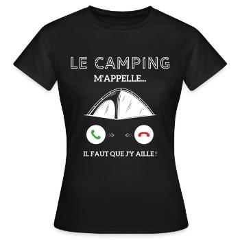le campagne m'appelle il faut que j'y aille! - T-shirt Femme - noir - Devant - AI Model Female 172 dark (172cm)