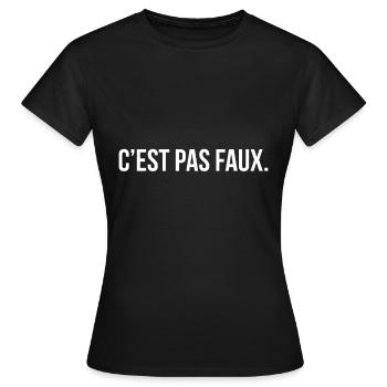 C EST FAUX - T-shirt Femme - noir - Devant - AI Model Female 172 dark (172cm)