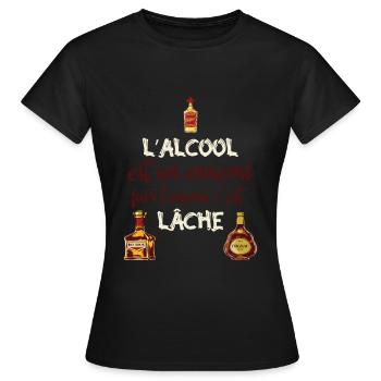 L'alcool est un ennemi - T-shirt Femme - noir - Devant - AI Model Female 172 dark (172cm)