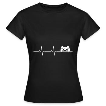 console heartbeat - Women's T-Shirt - black - Front - AI Model Female 172 dark (172cm)