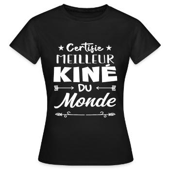 CERTIFIÉ MEILLEUR KINÉ DU MONDE - T-shirt Femme - noir - Devant - AI Model Female 172 dark (172cm)