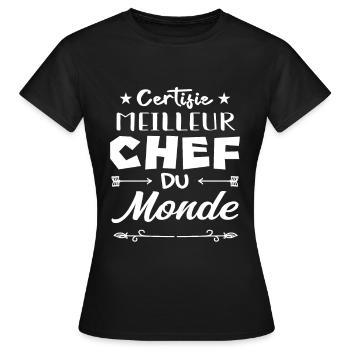 CERTIFIÉ MEILLEUR CHEF DU MONDE - T-shirt Femme - noir - Devant - AI Model Female 172 dark (172cm)