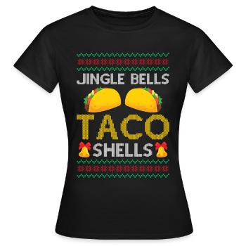 Tacos - Jingle Bells Taco Shells - Dire Ugly Chr - T-shirt Femme - noir - Devant - AI Model Female 172 dark (172cm)
