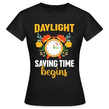 Début de l’heure d’été - T-shirt Femme - noir - Devant - AI Model Female 172 dark (172cm)