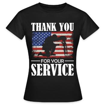 Journée des anciens combattants - Merci pour votre service - Patrio - T-shirt Femme - noir - Devant - AI Model Female 172 dark (172cm)