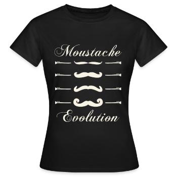 moustaches evolution, Idée cadeau d'élégance. - T-shirt Femme - noir - Devant - AI Model Female 172 dark (172cm)