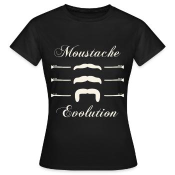 moustaches évolution, Idée cadeau d'élégance. - T-shirt Femme - noir - Devant - AI Model Female 172 dark (172cm)