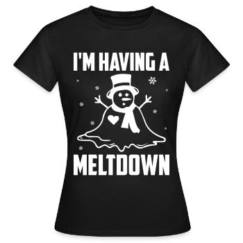 Bonhomme de neige - Je m’effondre - T-shirt Femme - noir - Devant - AI Model Female 172 dark (172cm)