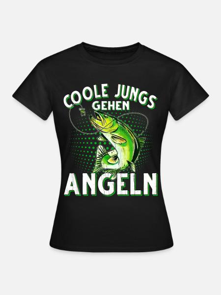 Coole Jungs Gehen Angeln Fischen Angler - Frauen T-Shirt - Schwarz
