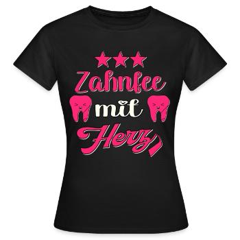 Zahnarzt Zahnfee Zahnarzthelferin Zahnärztin - Frauen T-Shirt - Schwarz - Vorne - AI Model Female 172 dark (172cm)