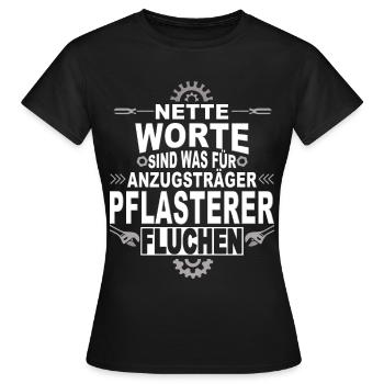 Bauarbeiter Pflasterer - Frauen T-Shirt - Schwarz - Vorne - AI Model Female 172 dark (172cm)
