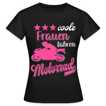 Motorrad Frauen Motorradfahrerin Bikerin - Frauen T-Shirt - Schwarz - Vorne - AI Model Female 172 dark (172cm)