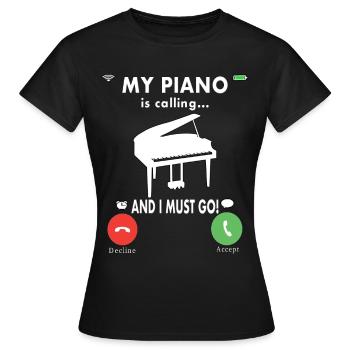 Pianiste Pianiste Piano - T-shirt Femme - noir - Devant - AI Model Female 172 dark (172cm)