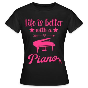 Pianiste Pianiste Piano - T-shirt Femme - noir - Devant - AI Model Female 172 dark (172cm)