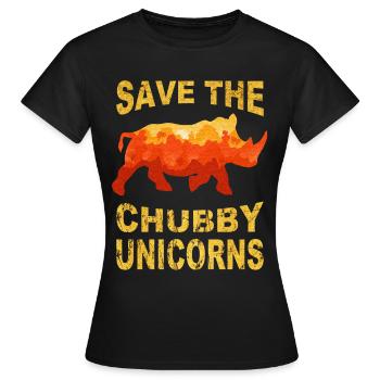 save the chubby uniicorns - Women's T-Shirt - black - Front - AI Model Female 172 dark (172cm)
