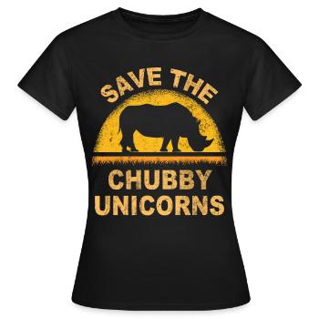 save the chubby uniicorns - Women's T-Shirt - black - Front - AI Model Female 172 dark (172cm)