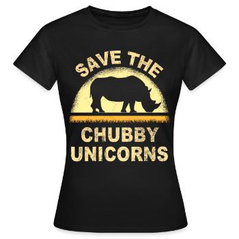 save the chubby uniicorns - Women's T-Shirt - black - Front - AI Model Female 172 dark (172cm)