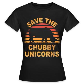 save the chubby uniicorns - Women's T-Shirt - black - Front - AI Model Female 172 dark (172cm)