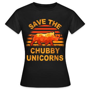 save the chubby uniicorns - Women's T-Shirt - black - Front - AI Model Female 172 dark (172cm)