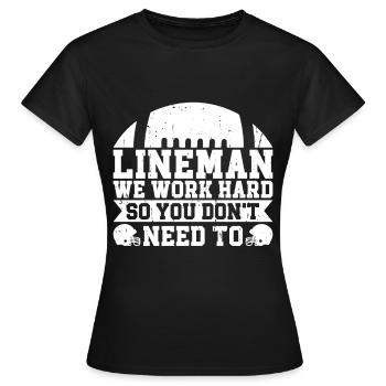 Lineman Football Player Offensive Defensive - Frauen T-Shirt - Schwarz - Vorne - AI Model Female 172 dark (172cm)
