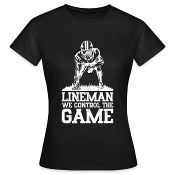 Lineman Football Player Offensive Defensive - Frauen T-Shirt - Schwarz - Vorne - AI Model Female 172 dark (172cm)