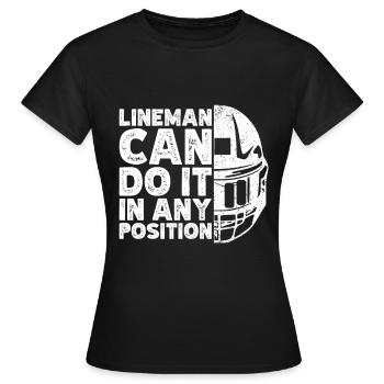 Lineman Football Player Offensive Defensive - Frauen T-Shirt - Schwarz - Vorne - AI Model Female 172 dark (172cm)