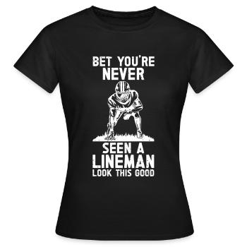 Lineman Football Player Offensive Defensive - Frauen T-Shirt - Schwarz - Vorne - AI Model Female 172 dark (172cm)