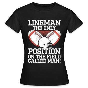Lineman Football Player Offensive Defensive - Frauen T-Shirt - Schwarz - Vorne - AI Model Female 172 dark (172cm)