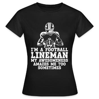 Lineman Football Player Offensive Defensive - Frauen T-Shirt - Schwarz - Vorne - AI Model Female 172 dark (172cm)