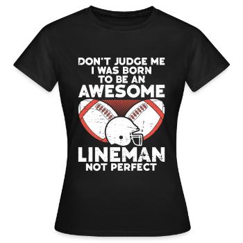 Lineman Football Player Offensive Defensive - Frauen T-Shirt - Schwarz - Vorne - AI Model Female 172 dark (172cm)