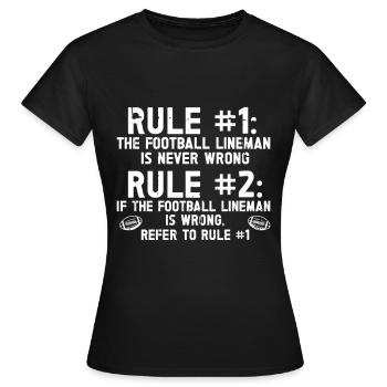 Lineman Football Player Offensive Defensive - Frauen T-Shirt - Schwarz - Vorne - AI Model Female 172 dark (172cm)
