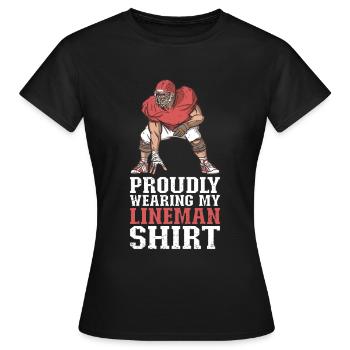 Lineman Football Player Offensive Defensive - Frauen T-Shirt - Schwarz - Vorne - AI Model Female 172 dark (172cm)