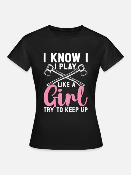 Axtwurf Axe Wurfspiel - Frauen T-Shirt - Schwarz