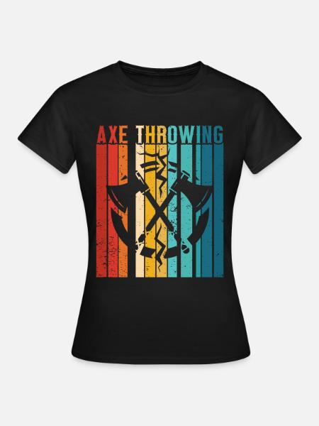 Axtwurf Axe Wurfspiel - Frauen T-Shirt - Schwarz