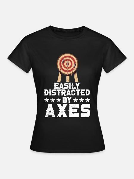 Axtwurf Axe Wurfspiel - Frauen T-Shirt - Schwarz