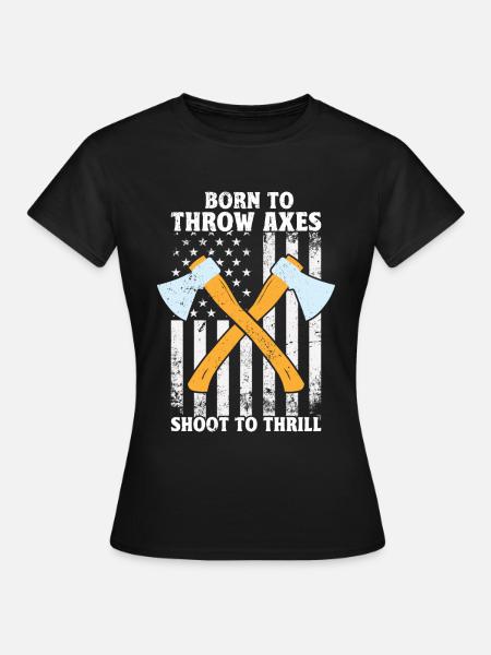 Axtwurf Axe Wurfspiel - Frauen T-Shirt - Schwarz