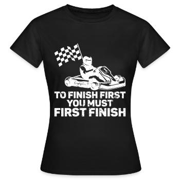 Faire du karting - T-shirt Femme - noir - Devant - AI Model Female 172 dark (172cm)