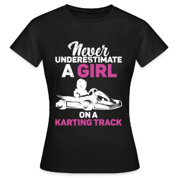 Faire du karting - T-shirt Femme - noir - Devant - AI Model Female 172 dark (172cm)