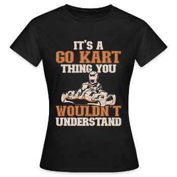 Faire du karting - T-shirt Femme - noir - Devant - AI Model Female 172 dark (172cm)