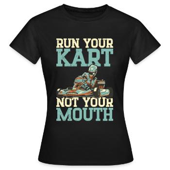 Faire du karting - T-shirt Femme - noir - Devant - AI Model Female 172 dark (172cm)