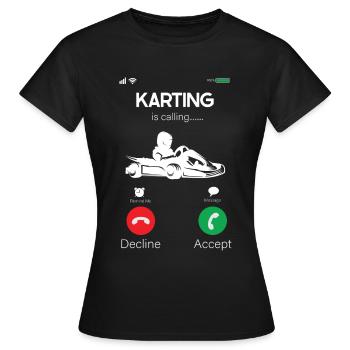 Faire du karting - T-shirt Femme - noir - Devant - AI Model Female 172 dark (172cm)