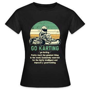 Faire du karting - T-shirt Femme - noir - Devant - AI Model Female 172 dark (172cm)