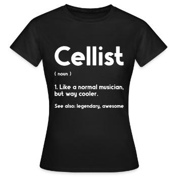 Cello -Musikinstrument - Frauen T-Shirt - Schwarz - Vorne - AI Model Female 172 dark (172cm)