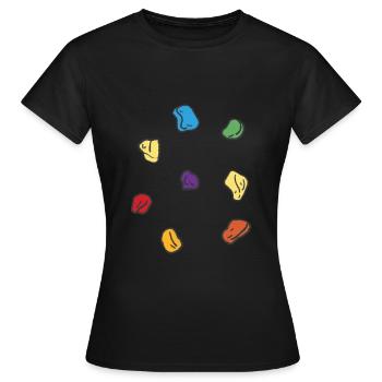 Wall climbing Bouldering rock face - Women's T-Shirt - black - Front - AI Model Female 172 dark (172cm)