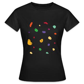 Wall climbing Bouldering rock face - Women's T-Shirt - black - Front - AI Model Female 172 dark (172cm)