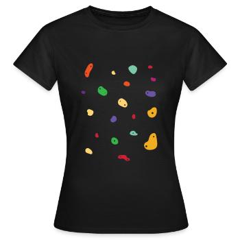 Wall climbing Bouldering rock face - Women's T-Shirt - black - Front - AI Model Female 172 dark (172cm)